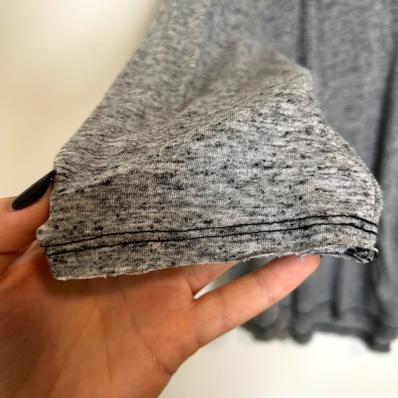 We The Free Womens Top Size Large Heathered Gray Linen Blouse 3/4 Sleeve - Picture 6 of 16